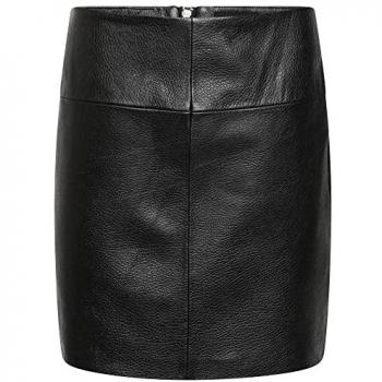Barneys Originals Women's Real Leather Skirt - Black