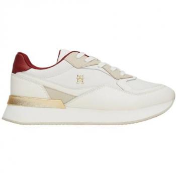 Zapatillas Tommy Hilfiger Chic Chunky Runner de mujer con plataforma, monograma blanco y detalles multicolores