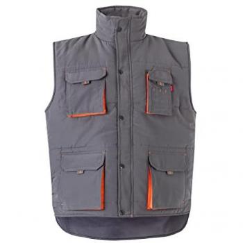 Chaleco acolchado bicolor Velilla - gris/naranja - S