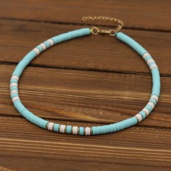 Colorful Surfer Polymer Clay Beads Necklace