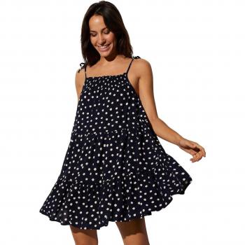 Ysabel Mora Olas Lunares: Vestido Corto con Tirantes Anudados