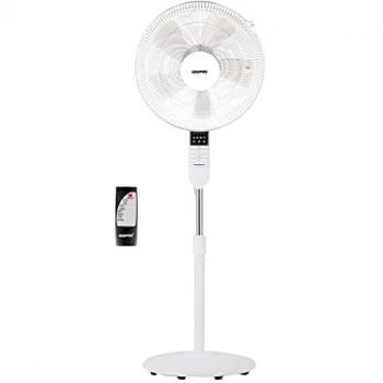 16'' Portable White Remote Controlled Pedestal Fan