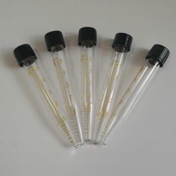 5mL Glass Centrifuge Test Tubes with Screw Caps - 10 Pieces