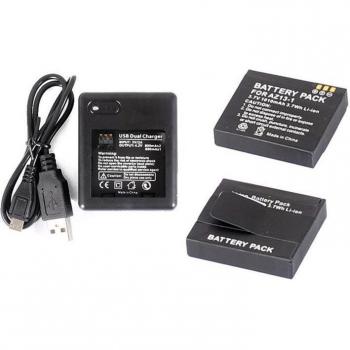 Chargeur batterie 3,7 V 1010 mAh à double sortie USB pour caméra action Xiaomi Yi XiaoYi AZ13‑1