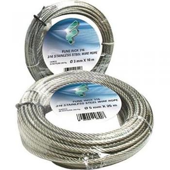 Fune Inox 316 49 Fili 10 mt 4 mm