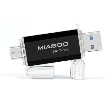 MIABOO USB 3.0 Typ-C Flash-Speichermedium mit Lesegeschwindigkeit bis zu 100 MB/s (Schwarz 64GB)