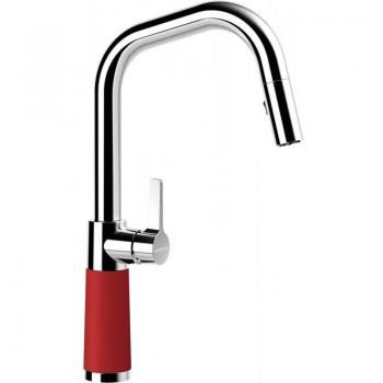 SCHOCK High Pressure Cristadur Pull Out Single Lever Monobloc Tap Rouge 20.5cm