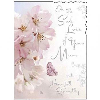 Silver Embossed Sympathy Card for Mum’s Loss – JJ4352