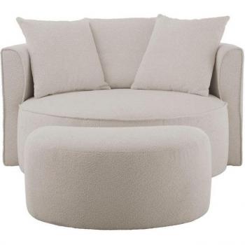Isalie Big-Sessel by LeGer Home – 3 Zierkissen, grau Taupe, 153 × 98 × 208 cm