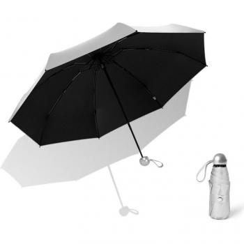 Parasol infantil con protección solar, 5 etapas, 8 costillas, disponible en azul, amarillo, negro y blanco, incluye bolsillo para lluvia