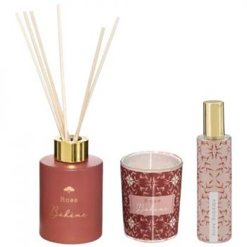 ATMOSPHERA Coffret Senteur Gypsy Diffuseur de parfum, Bougie parfumée et Spray