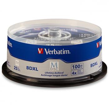 Verbatim M-Disc BDXL 100GB 4X with Branded Surface - 25 Pack Spindle 98914
