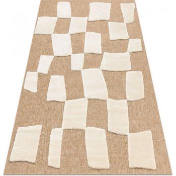 Beige Geometric Sisal Carpet by RUGSX