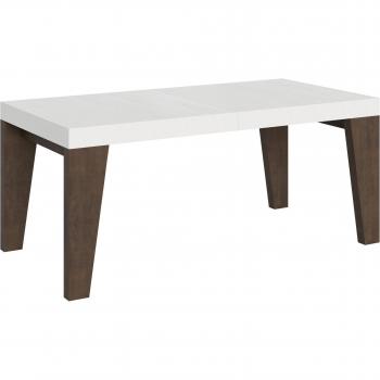 Table extensible moderne - Naxy Mix - 90x180/284 cm - Frêne Blanc - Noyer