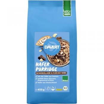 Davert Bio Hafer‑Porridge Schokolade & Kakaonibs – 455 g