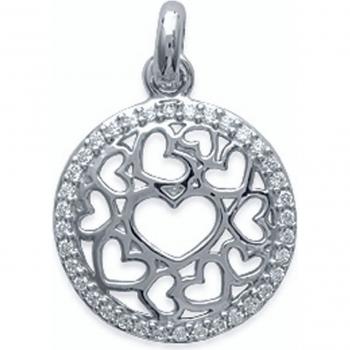 J9413 Rhodium Plated 'Love' Pendant by Les Trésors de Lily