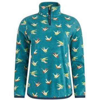 Weird Fish Reena 1/4 Zip Printed Microfleece – Turquoise, Women, 22