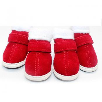 Bottes rouges pour chiens - 4 pièces décoratives