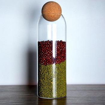 Kitchen Glass Storage Jar with Cork Seal