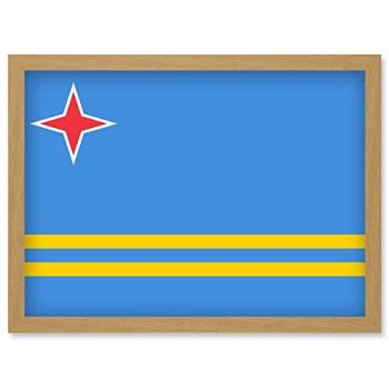 Aruba National Flag Vexillology Poster – Framed A4 Artwork