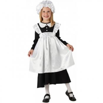 Victoriaans Meisjes Kostuum S Zwart/Wit