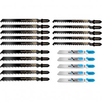 20-Pcs Jigsaw Blades Set T144D/T244D/T118A/T111C