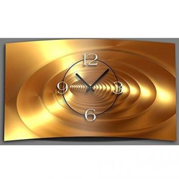 DIXTIME Abstrakte Wanduhr in Gold und Bronze, modernes Design ohne Ticken