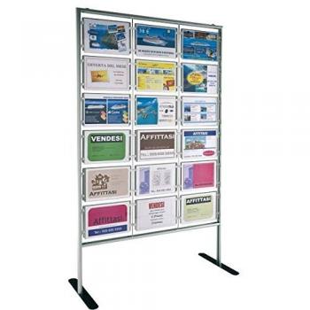 Porta Avvisi da Terra Menpa Tecnostyl - Orizzontale - 18 Scomparti - 110x46x180 cm - 652333