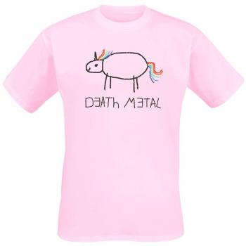 Death Metal - Enhörning T-shirt - S 3XL - Unisex - Rosa