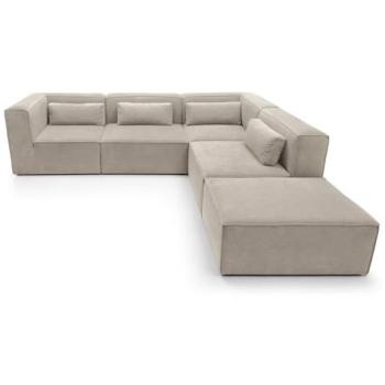 Doris Large Corner Couch (Reversible) – Abakus, Beige, High‑Density Foam