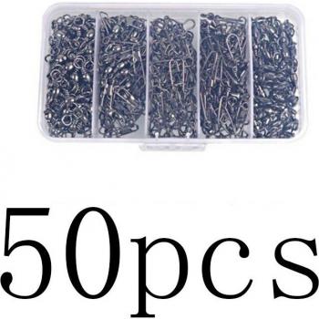 Sougayilang 50/100pcs Rolling Barrel Fishing Swivels