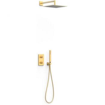 Termostato de Ducha Oro Mate 24K – Kit Empotrado 2 Vías