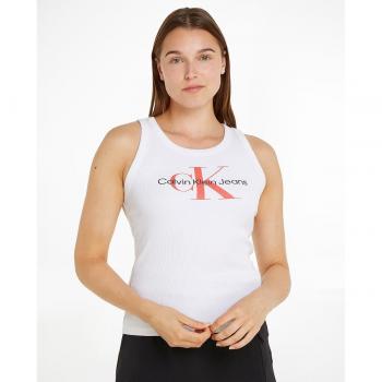 Calvin Klein Jeans Maglietta Senza Maniche Archival Monologo Bright White XS