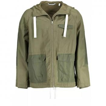 Gant Light Jackets Male Green Size L Elegant Green Hooded Cotton Blend Jacket