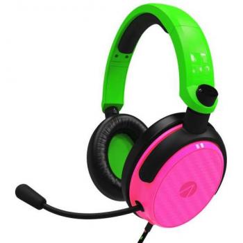 Stealth C6-100 Neon Pink & Green Over Ear Gaming Headset - PS4/PS5, XBOX, Switch, PC with Flexible Mic, 3.5mm Jack, 1.5m Cable, Lightweight, Comfortable
