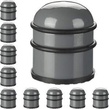Stainless Steel Heavy Duty Door Stopper Set – 10pcs (Dark Grey)