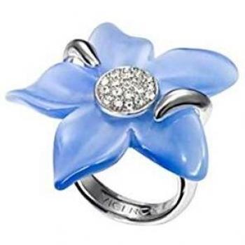 Anillo de plata Ley 925m Viceroy talla 20 flor azul claro centro cuajo circonitas 1061A015-93