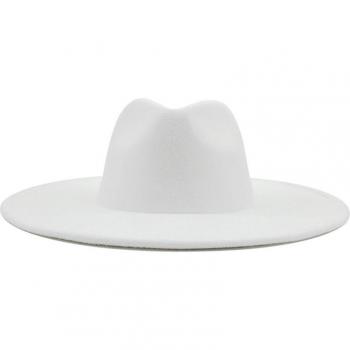 Classic Wool Fedora Cap for Men and Women - 9.5CM Brim