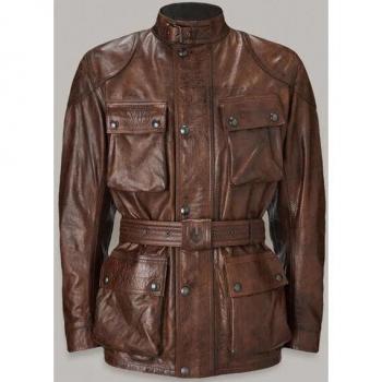 Trialmaster Moto Giacca Pelle Marrone XL Belstaff
