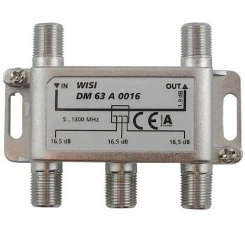 WISI 3‑fache Antennenabzweigung DM63A0016 – 5 – 1300 MHz, 16 dB Klasse A +10 dB Verstärkung