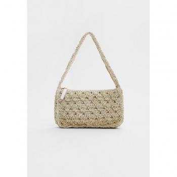 Ecru Shimmer Crochet Shoulder Bag