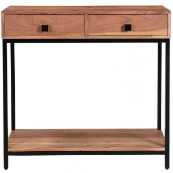 Consolle 2 cassetti in acacia e metallo L80 cm axelle
