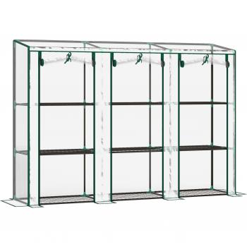 Serre de balcon Outsunny 3 portes zippées