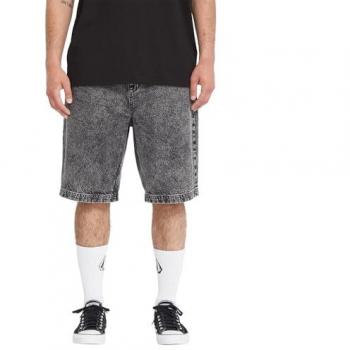 Freazy Loose 22 Short by Volcom – Light Acid Black, 100% Cotton Denim