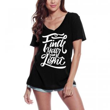T-shirt da donna Trova la tua luce - Maglietta con slogan motivante S nero