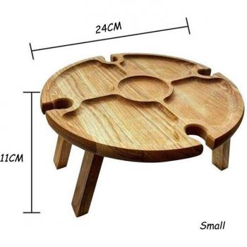 Draagbare Wijn Picknicktafel met Glazenhouder