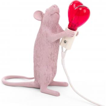 SELETTI Lampada da tavolo a LED con porta USB Mouse Rosé