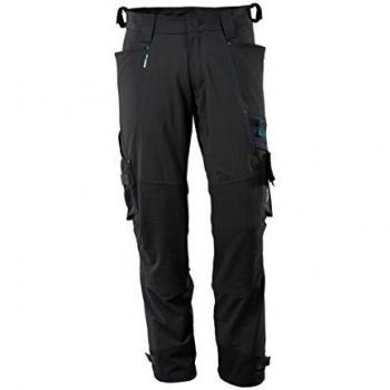 Pantaloni Stretch Mascot con Tasche per Ginocchiere - Nero 82C46