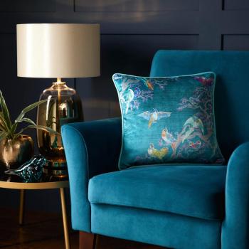 Laurence Llewelyn-Bowen Kissen Blaues Vogelwunder