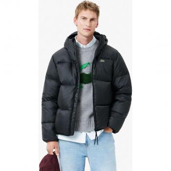Chaqueta Deportiva Lacoste Puffer Negro – Acolchada y Resistente al Agua (XXL)